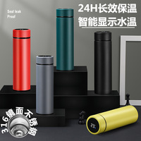 Bouteille d'eau intelligente en acier inoxydable 316L, isotherme, portable, avec affichage de la température, gourde de voyage, mesure intelligente de la température, anti-