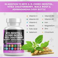 Complément Myo-Inositol & D-Chiro Inositol avec Vitex pour l'équilibre hormonal – Équilibre hormonal tout-en-un pour femmes