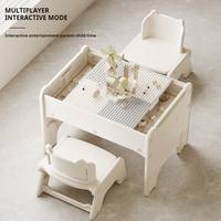 Table d'activités double face pour enfants Table modulaire multifonctionnelle avec rangement 4 en 1 Table de jeu et ensemble de chaises