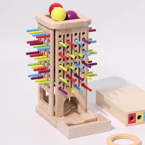 Ensemble de Jouets Montessori 3-en-1 en Bois - Jeu d'Équilibre, Tri par Couleur et Jeu de Dés - Jouet STEM pour l'Entraînement de la Concentration des Enfants - Product Image 3