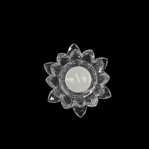 MH-ZT0127 с украшением в виде кристаллов для чайных свечей цветок лотоса Tealight маленький хрустальный подсвечник - Product Image 5