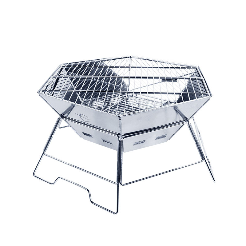 Camping Outdoor Portable Barbecue Grill Bracket 201 Stainless Steel Removable Mini BBQ Grill Support