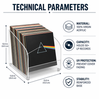 Support de rangement moderne pour disques vinyles en acrylique personnalisé, présentoir d'album actuel pour décoration de salle de musique, bureau ou cadeau
