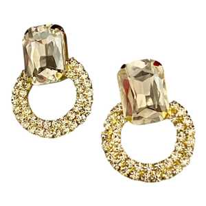 Pendientes de tachuelas modernos 2025 más vendidos, joyería de moda pequeña y de diamante blanco roto chapada en oro a la venta - Product Image 1