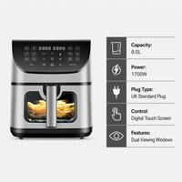 Four à air chaud intelligent avec panneau tactile, personnalisable avec logo, cuisson rapide, friteuse à air OEM