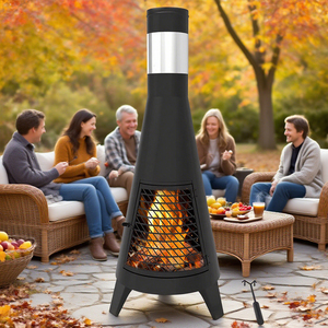 Stock Kingoda Moderne <span class=keywords><strong>Gas</strong></span> Verchroomde Terrasverwarmer Buiten Vuurplaats Tuin Villa Kampvuur Bbq Houtskool Verwarmingsoven Hout - Product Image 4