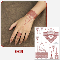 Pochoir de tatouage au henné temporaire longue durée GP, imperméable, tendance, pour la création de motifs floraux sur toute la main