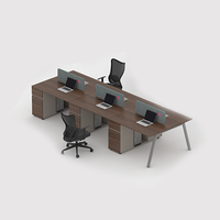 Poste de travail de bureau multi-personnes en mélamine moderne, modulaire, réglable, pliable, mural, pour l'école et la maison