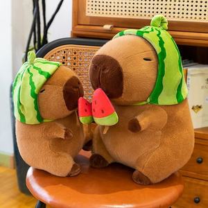 Nouveau Capybara pastèque tête couverture Capybara manger pastèque en peluche poupée en peluche jouet chiffon poupée cadeau transfrontalier - Product Image 2