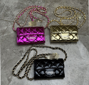 Borsa a tracolla di lusso in pelle trapuntata con logo per <span class=keywords><strong>iPhone</strong></span> Samsung, mini custodia a portafoglio per cellulare con confezione regalo - Product Image 1