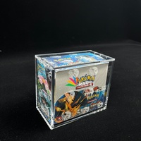 Boîte de présentation en acrylique arrondie RAYYI, boîte de rangement pour cartes de jeu TCG, transparente, avec fermeture magnétique N52, protection UV à 99,9%