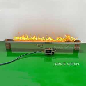 Customizable 72-Inch Remote Control <strong>Outdoor</strong> Linear <strong>Fireplace</strong> with Built-In Burner Kit Stainless <strong>Steel</strong> Insert - Product Image 3