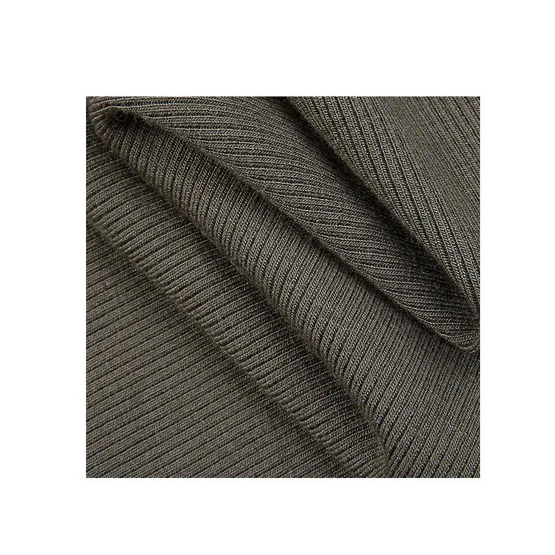 Raw material 290GSM rayon cotton spandex knitting thick 3*3 viscose ribbed fabric for winter cardigan