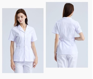 65% fibre de polyester + 35% <span class=keywords><strong>coton</strong></span> 180gsm uniformes à manches longues <span class=keywords><strong>infirmière</strong></span> femme médecin <span class=keywords><strong>Blouse</strong></span> travail coupe ajustée tunique - Product Image 3
