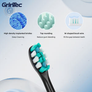 IPX8防水声波电动牙刷500毫安时长电池寿命120天使用隐藏充电端口GrinTec - Product Image 6