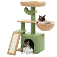 Arbre à chat en bois, structure d'escalade pour chat, griffoir pour chat en forme de cactus, jouet pour chat en sisal, griffoir vertical pour chat
