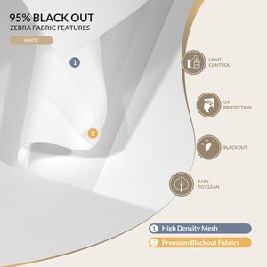 Persianas Enrollables Eléctricas Impermeables Integradas Modernas Horizontales de Tela Lisa Transparente con Diseño Zebra Pequeño, Opacas, para Ventanas Francesas, con Baterí<span class=keywords><strong>a</strong></span> de Litio - Product Image 5