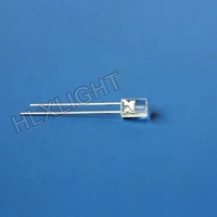 LED 3MM 5MM à trou, LED DIP cylindrique plat, lentille transparente, Diode électroluminescente rouge, verte, blanche, jaune, bleue, orange, 0.06W 90