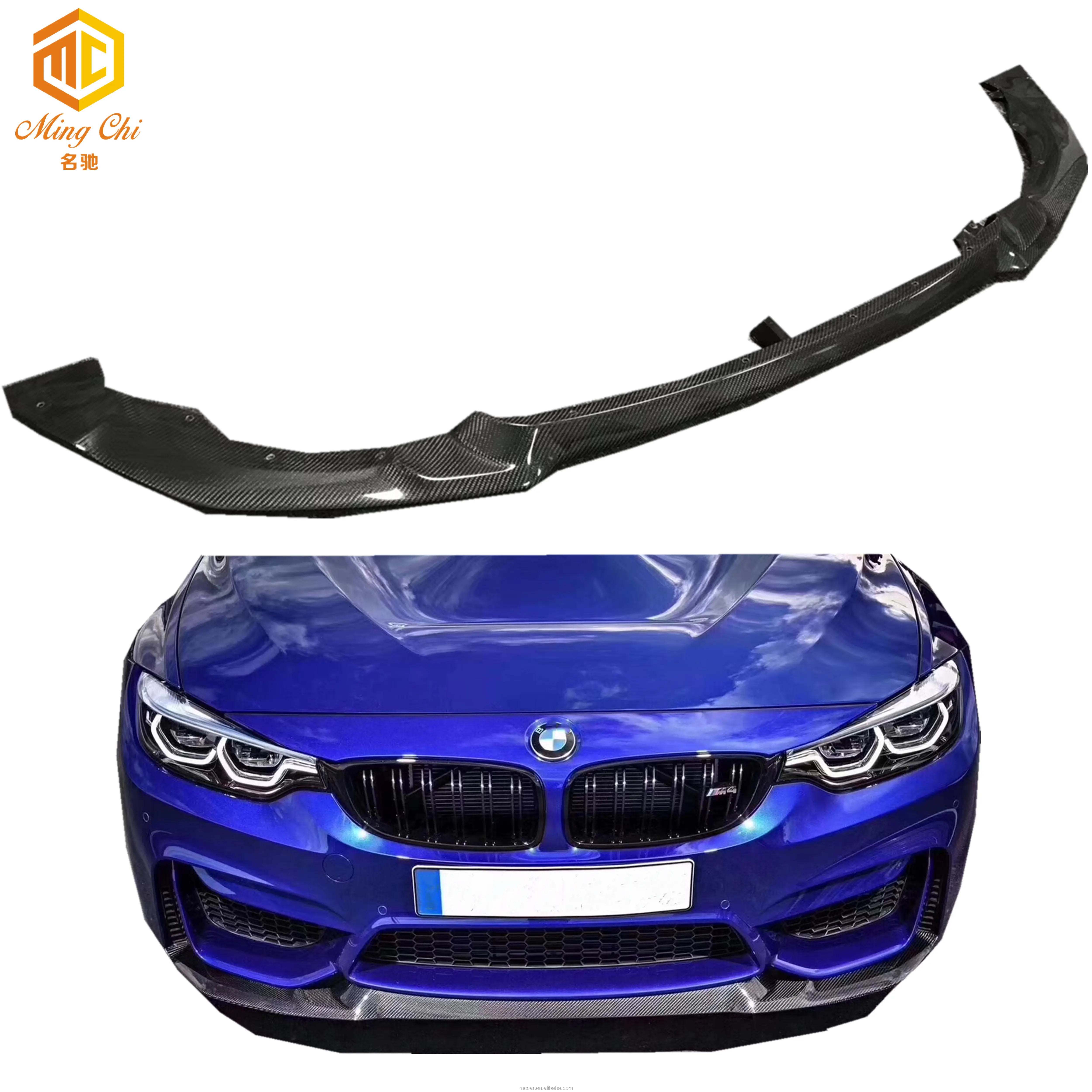 F82 F80 F82CSカーボンファイバーフロントリップカーバンパーフロントリップBMW M4 F82 M3 F80CSフロントリップ用