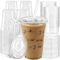 Gobelets en plastique PP avec impression de logo personnalisé, 360/500/700 ml, gobelets jetables pour bubble tea avec couvercles pour les magasins de thé au lait