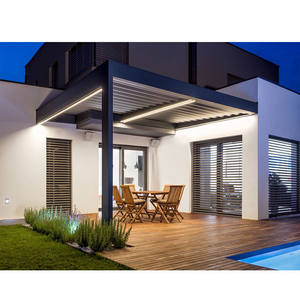 Pérgola de aluminio bioclimático duradero Advance <span class=keywords><strong>con</strong></span> listones y <span class=keywords><strong>postes</strong></span> de techo motorizados - Product Image 1