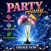 Pailles décoratives jetables en forme de fleurs colorées sur le thème de Hawaï, 24 cm, pour jus, cocktails, décoration de fête estivale Luau