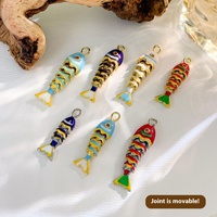 Pendentif série océan été européen américain personnalisé bijoux poisson rouge haut de gamme collier poisson coloré accessoires en laiton