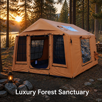 Tente de glamping gonflable d'extérieur, protection UV, imperméable, Oxford, portable, installation facile