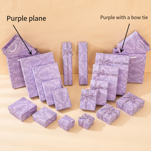 Soft purple jewelry gift <b>box</b> lavender-colored <b>ring</b> <b>box</b> with lid and base necklace case accessory storage gift <b>box</b> - Product Image 2