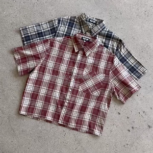 Camicie in Flanella Personalizzate dal Produttore, 100% Cotone, Manica Corta, Design a <span class=keywords><strong>Quadri</strong></span>, <span class=keywords><strong>Camicia</strong></span> con Bottoni per Uomo - Product Image 1