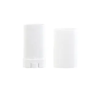 white twist up oval lip balm tube packaging