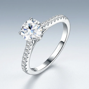 925 स्टर्लिंग सिल्वर पास हीरे की टीस्टर महिला शैली सुरुचिपूर्ण <span class=keywords><strong>1ct</strong></span> मुख्य पत्थर vmsanite हीरे की सगाई - Product Image 4