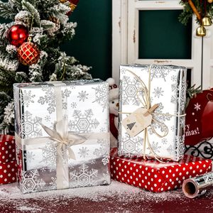 Reversible Christmas <b>Wrapping</b> <b>Paper</b> Silver Snowflakes 46.8 Square Feet Recyclable Gift Craft <b>Paper</b> - Product Image 2