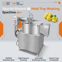 Commerciële volautomatische 304 roestvrijstalen zelfreinigende aardappelwas-, schil- en snijmachine voor aardappelchips en wortelen