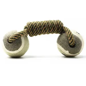 High Quality Custom Durable Interactive Doy Chew Tug Toy Tough Tennis Ball Dog Rope Toy for Training