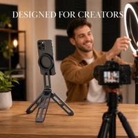 Support magnétique multifonction haut de gamme en métal pur, pliable et facile à transporter, pour prise de vue individuelle et utilisation sur bureau