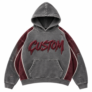 Sudadera con capucha para hombre, sudadera con capucha de lana, sudadera con capucha roja, sudadera con capucha bordada para minoristas estadounidenses con etiqueta privada - Product Image 2