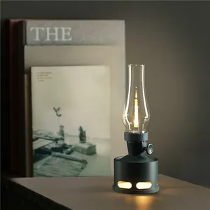 Lampada a cherosene a LED Vintage nordica 4000mAh ricaricabile senza fili retrò senza fiamma lanterna a olio lampade da tavolo e lanterne