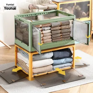 투명 접이식 플라스틱 수납함, 옷 정리함, 옷장, 침대 밑 정리용, 투명 잡화 보관함 - Product Image 4