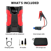 Démarreur portable multifonctionnel 12V 2026 avec compresseur d'air, booster d'urgence et gonfleur numérique pour camion