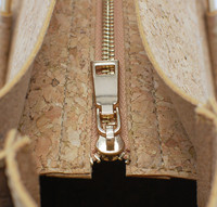 Sac à main seau en liège du Portugal pour femmes Design de couleur pure Bandoulière amovible Cuir végétalien Écologique