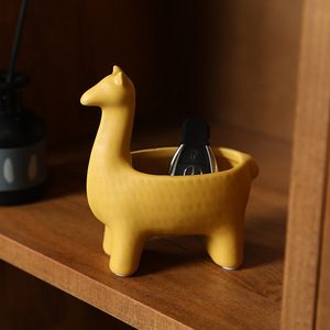 Céramique artisanat animaux pot de fleurs belle vigogne plantes conteneur décoration de la maison décoration de jardin - Product Image 1