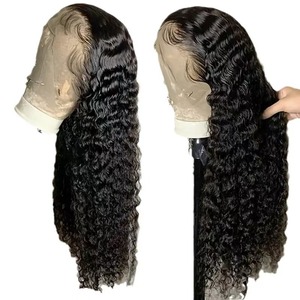 Perruque brésilienne naturelle à dentelle frontale longue de grade 12A, avec raie en <span class=keywords><strong>V</strong></span>, cheveux humains ondulés profonds, cheveux birmans bruts, sans colle - Product Image 4