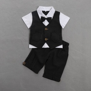 Conjunto de Ropa <span class=keywords><strong>para</strong></span> Niños Pequeños: Camiseta de Manga Corta + Corbata de Moño + Pantalones Cortos <span class=keywords><strong>con</strong></span> <span class=keywords><strong>Tirantes</strong></span>, Traje de Caballero <span class=keywords><strong>para</strong></span> Verano - Product Image 6