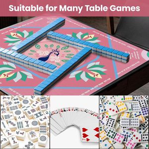 Tapete <span class=keywords><strong>de</strong></span> Neopreno Personalizado Antideslizante e Impermeable para <span class=keywords><strong>Mesa</strong></span> <span class=keywords><strong>de</strong></span> Mahjong, Diseño <span class=keywords><strong>de</strong></span> Pavo Real Rosa, Marca Oh My Mahjong, para Juegos <span class=keywords><strong>de</strong></span> <span class=keywords><strong>Mesa</strong></span> - Product Image 4