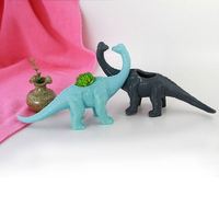 Pots de fleurs en forme de dinosaure créatif Pot de plantes succulentes d'animaux mignons Mini plastique PVC fait à la main Opp sac vitré