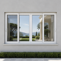 Ventanas Panorámicas Fijas Modernas de Gran Tamaño para Casa, Ventanas Abatibles de Doble Vidrio Templado para Viviendas