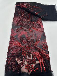 Nuovo Design NI.AI: Tessuto in Pizzo con Ricamo Floreale, Perle e Paillettes - Product Image 2