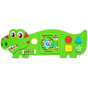 New Crocodile Wood Wall Mount Toys Kids Educational Wall Game Panel Play Wall Toy For Kids