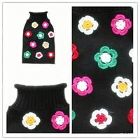 Pull doux et chaud pour chien, vêtements tricotés noirs pour animaux de compagnie de petite et moyenne taille, vêtements de fête pour animaux de compagnie, design tendance